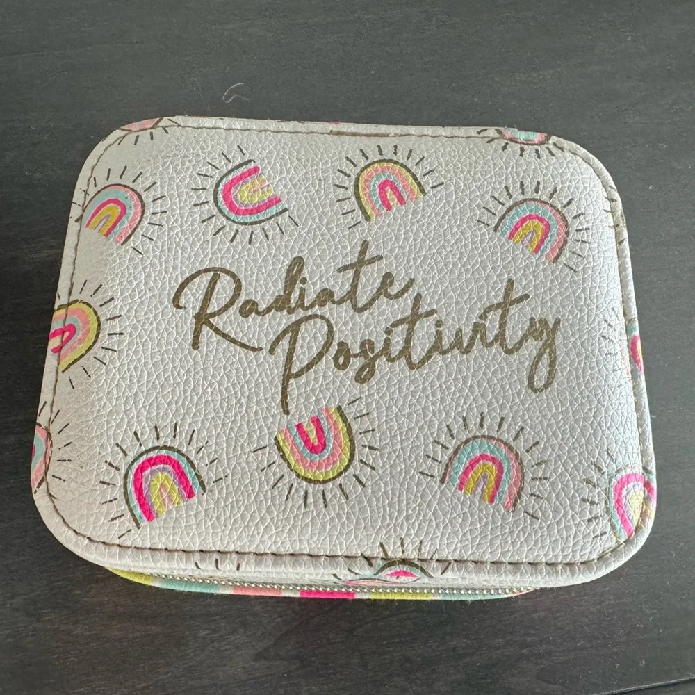 Radiate Positivity Jewelry Travel Case, Rainbows, Girls Jewelry, Hard Ca…
